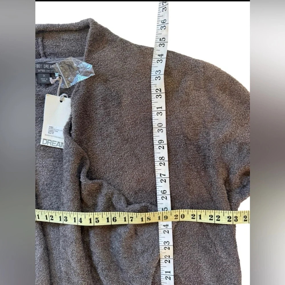Barefoot Dreams Bamboo Chic Lite Open Front Cardigan Gray Size 1X NWT - Picture 5 of 8